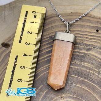 گردنبند منشور پرانیک سنگ (جید) زرد بدون زنجیرjade