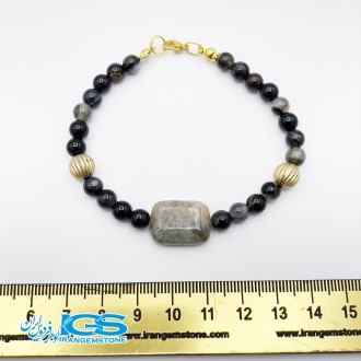 دستبند سنگ اونیکس و سنگ عقیق شجر onyx stone