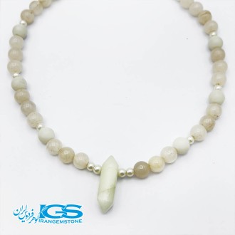 گردنبند سنگ کریستال کوارتز (درنجف) بدون زنجیر Quartz