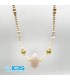 گردنبند سنگ رزکوارتز منشور rose quartz