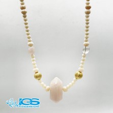 گردنبند سنگ رزکوارتز منشور rose quartz