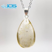گردنبند سنگ طلایی کوارتز روتایل بدون بند rutile quartz