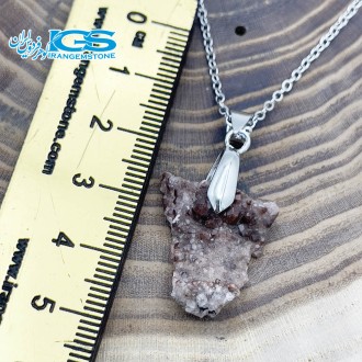 گردنبند سنگ آنالسیم قرمز بلور analcime آنالیسم