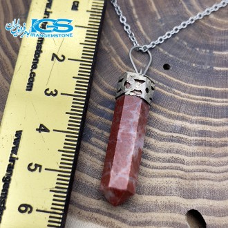 گردنبند منشور سنگ جاسپر بدون زنجیر jasper