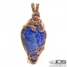 آویز دور مس سنگ لاجورد Lapis lazuli