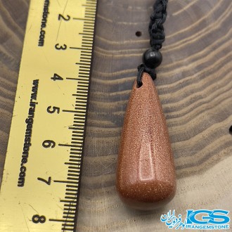 گردنبند سنگ دلربا با بند مکرومه  Goldstone