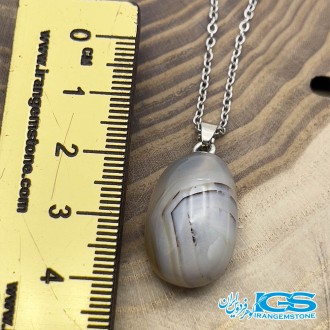 گردنبند سنگ عقیق سفید بدون زنجیر Agate