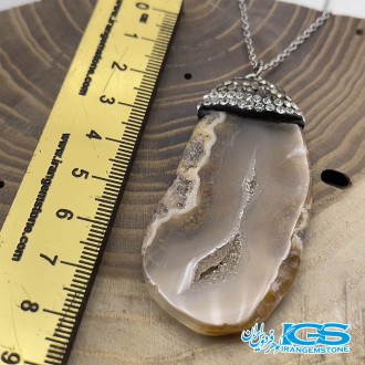گردنبند سنگ عقیق کارنلین بدون زنجیر carnelian