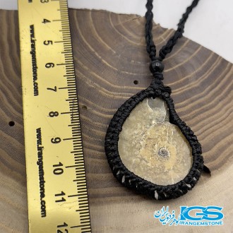 گردنبند آمونیت دفع انرژی منفی  بافت مکرومه