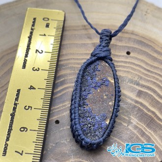 گردنبند سنگ آزوریت راف بابند مکرومه