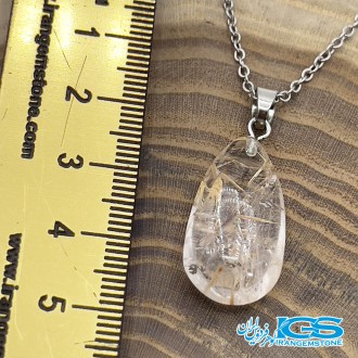 گردنبند سنگ طلایی کوارتز روتایل بدون بند