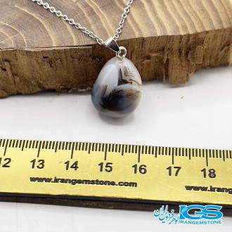 گردنبند سنگ عقیق سفید بدون زنجیر