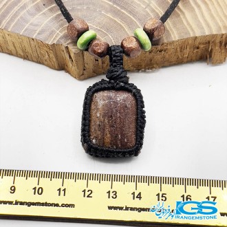 گردنبند  سنگ جاسپر مکرومه بافی