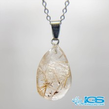 گردنبند سنگ طلایی کوارتز روتایل بدون بند