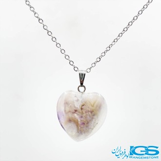 گردنبند سنگ قلب آمیتیست بدون زنجیر