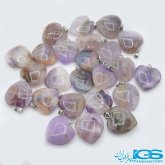 گردنبند سنگ قلب آمیتیست بدون زنجیر