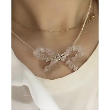 گردنبند سنگ رزکوارتز