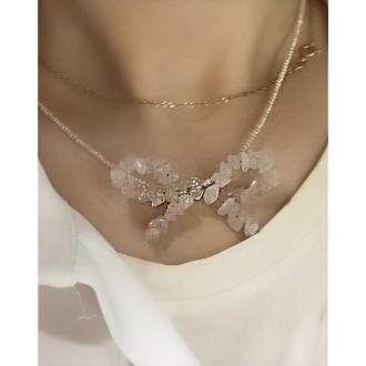 گردنبند سنگ رزکوارتز