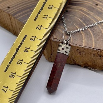 گردنبند منشور سنگ جاسپر بدون زنجیر