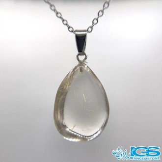 گردنبند سنگ روتایل طلایی بدون زنجیر