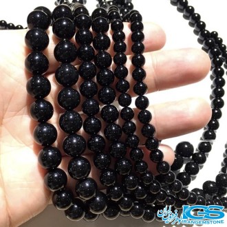 ریسه سنگ اونیکس عقیق سیاه