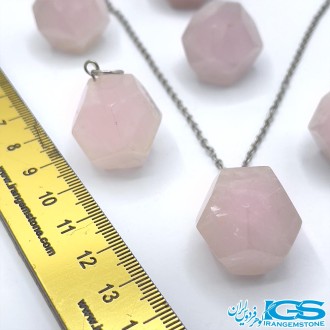 گردنبند سنگ رزکوارتز بدون زنجیر