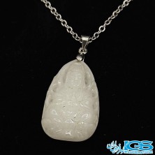 گردنبند سنگ عقیق سفید چین بدون زنجیر