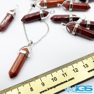 گردنبند منشور سنگ جاسپر بدون زنجیر