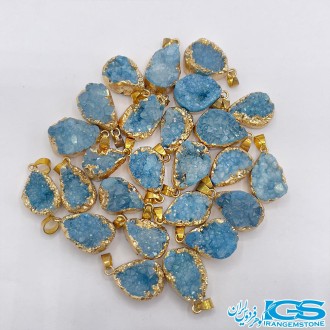 گردنبند سنگ راف کریستال کوارتز آبی