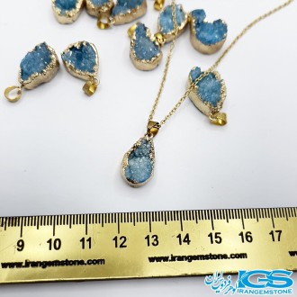 گردنبند سنگ راف کریستال کوارتز آبی