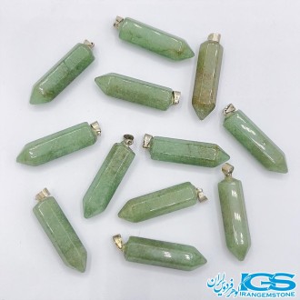 گردنبند منشور سنگ آونتورین سبز بدون زنجیر