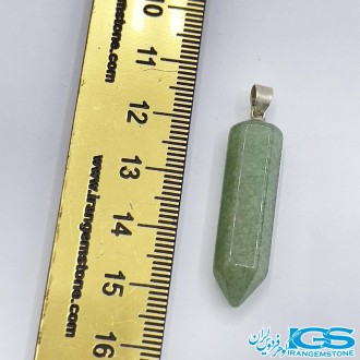 گردنبند منشور سنگ آونتورین سبز بدون زنجیر