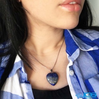 گردنبندسنگ  لاجورد قلب بدون بند