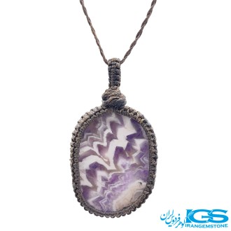 گردنبند سنگ آمیتیست قلب  بدون زنجیر