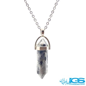 گردنبند منشور سنگ لابرادوریت بدون زنجیر