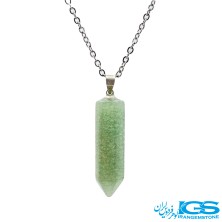 گردنبند منشور سنگ آونتورین سبز بدون زنجیر