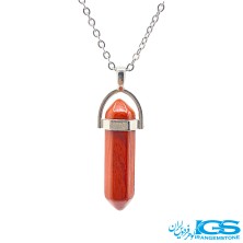 گردنبند منشور سنگ جاسپر بدون زنجیر