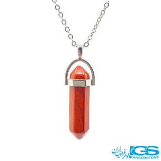 گردنبند منشور سنگ جاسپر بدون زنجیر