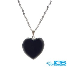 گردنبند سنگ تورمالین سیاه  قلب بدون بند