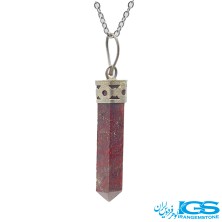 گردنبند منشور سنگ جاسپر بدون زنجیر