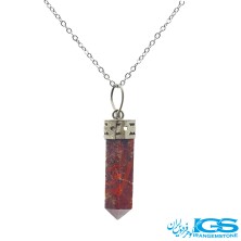 گردنبند منشور سنگ جاسپر بدون زنجیر