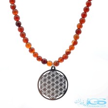 گردنبند درخت زندگی سنگ عقیق کارنلین