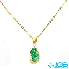 گردنبند سنگ راف کریستال کوارتز سبز