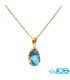 گردنبند سنگ راف کریستال کوارتز آبی