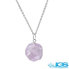 گردنبند سنگ آمیتیست کوبیک بدون زنجیر