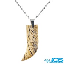 گردنبند سنگ جاسپر زبرا بدون زنجیر