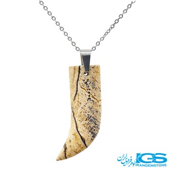 گردنبند سنگ جاسپر زبرا بدون زنجیر