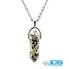 گردنبند منشور سنگ جاسپر دالماتیان بدون زنجیر