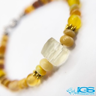 دستبند سنگ اوپالین و سنگ سیترین