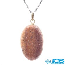 گردنبند سنگ جاسپر فریم ورشو  با زنجیر